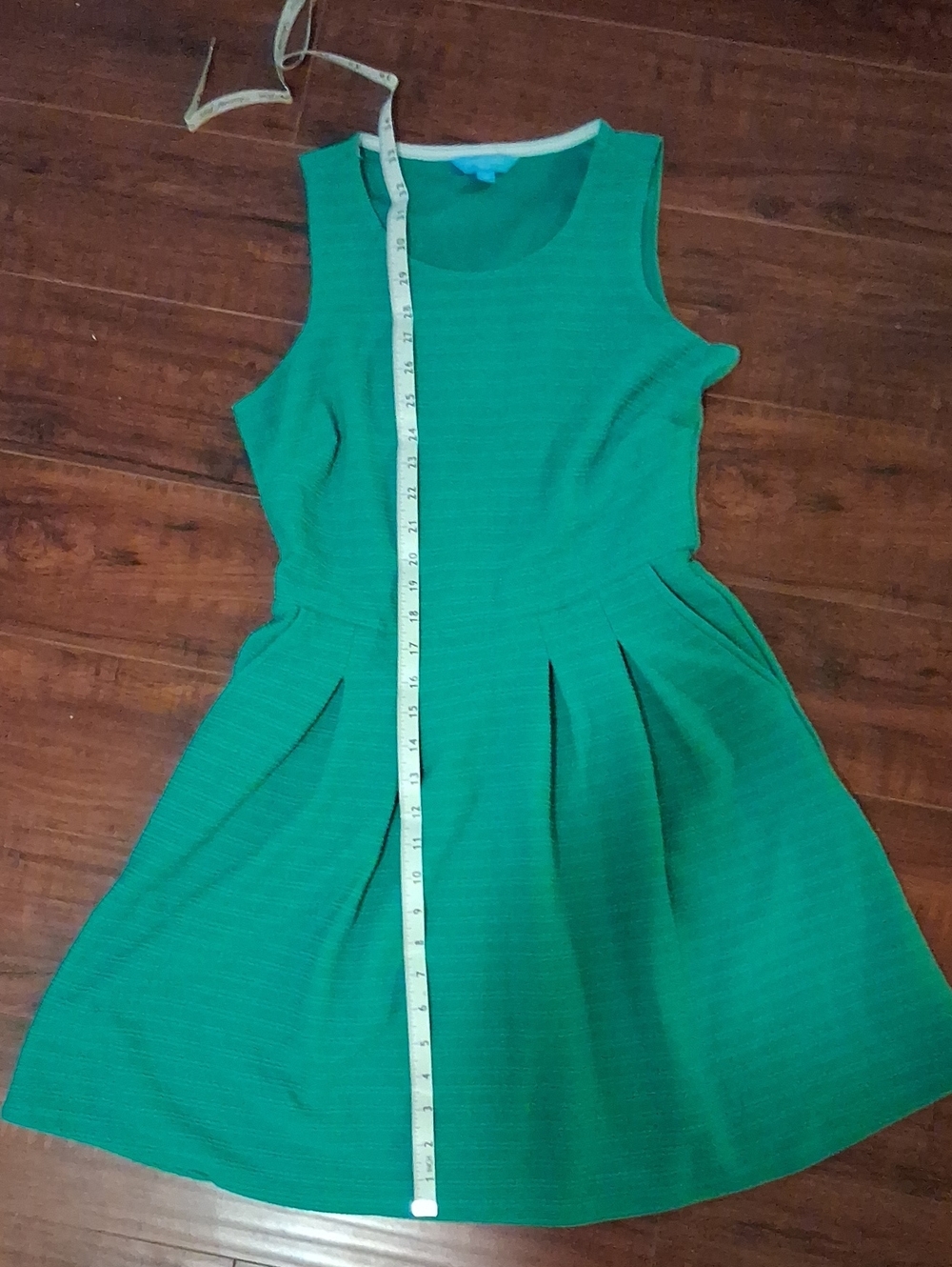 Draper James Womens Green Sleeveless Fit-and-Flare Dress -